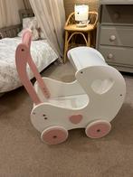 Houten kinderwagen wit/roze, Ophalen, Overige typen, Juffrouw Kwast, Juffrouw Kwast