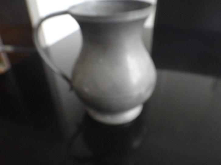 Meeuws en zoon, Den Haag, tinnen Kan 16 cm, Antiek en Kunst, Antiek | Tin, Ophalen of Verzenden