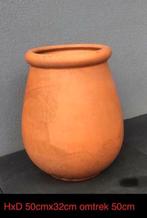 Glaroos JP grote terracotta vaas bloempot Frans handwerk50cm, Rond, Binnen, Ophalen of Verzenden, Zo goed als nieuw