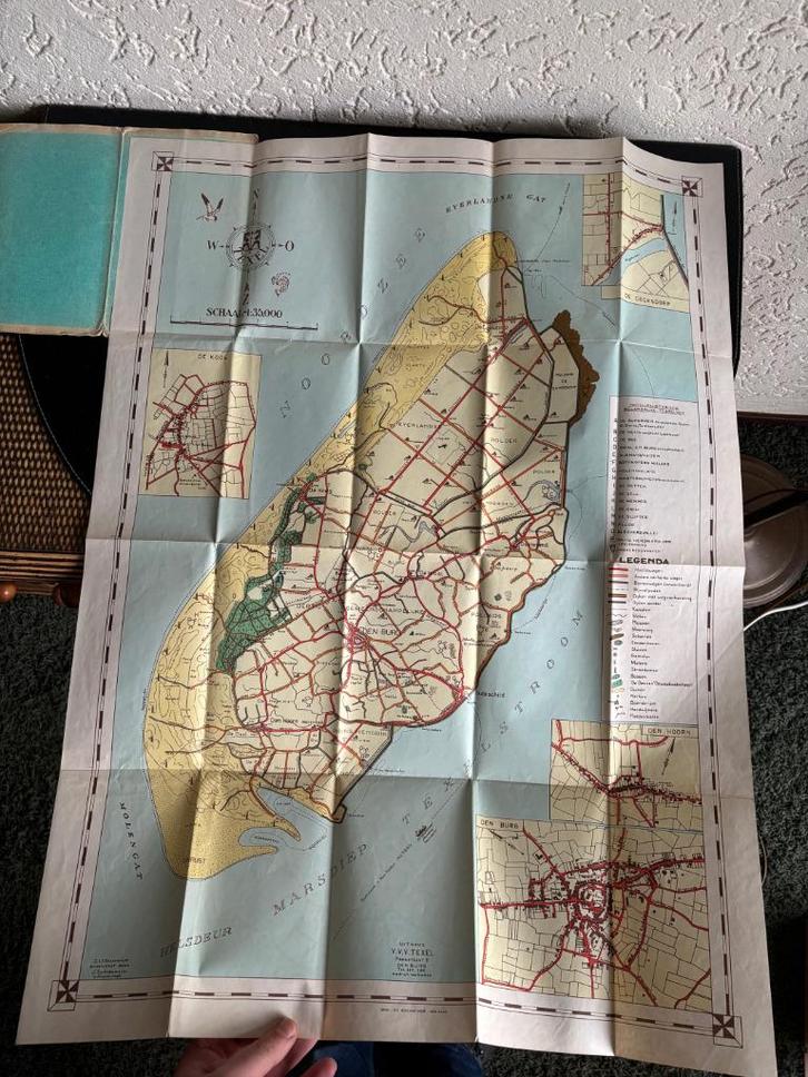 De Officiële toeristenkaart van Texel - VVV - Goede staat, Boeken, Atlassen en Landkaarten, Gelezen, Landkaart, Nederland, 1800 tot 2000