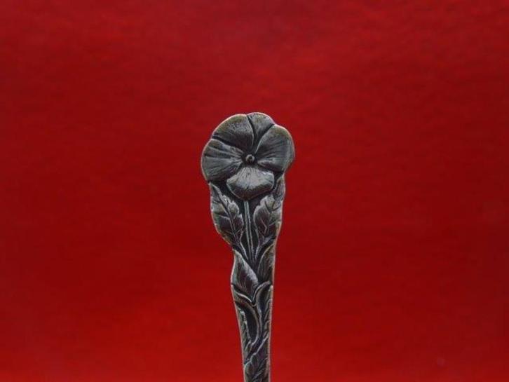 Lepeltje: viooltje Bloemenlepeltje, Antiek en Kunst, Antiek | Bestek, Verzenden