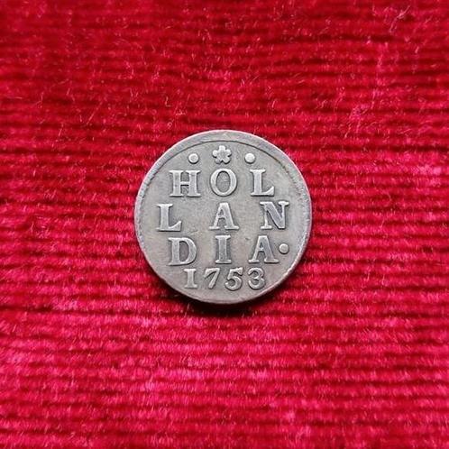 Proefslag Duit 1753, Hollandia, in Zilver, Postzegels en Munten, Munten | Nederland, Overige waardes, Vóór koninkrijk, Zilver