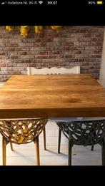 Tafel, Huis en Inrichting, Tafels | Eettafels, Ophalen, Gebruikt, Vierkant, Vijf personen of meer