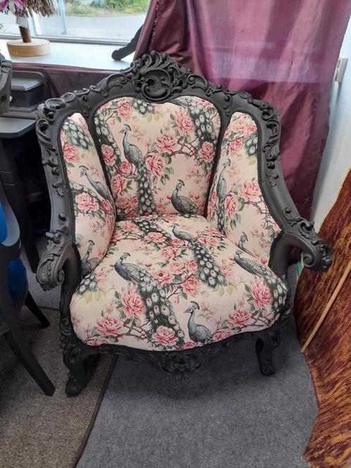 Unieke barok fauteuile geheel opnieuw gestoffeerd, Huis en Inrichting, Fauteuils, Zo goed als nieuw, 75 tot 100 cm, Ophalen
