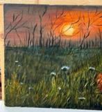 Mooi schilderij, Zonsondergang vos - Joca Beeby 1980 art, Antiek en Kunst, Ophalen of Verzenden
