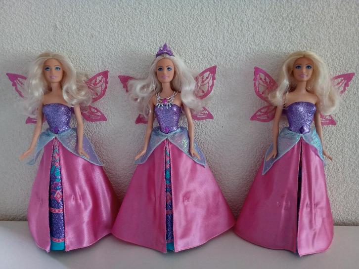 3 CATANIA Poppen uit de film Mariposa en de Feeënprinses, Verzamelen, Poppen, Gebruikt, Pop, Ophalen of Verzenden