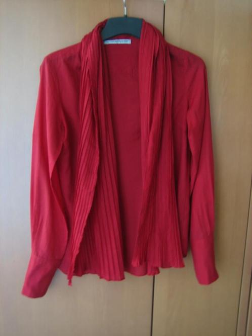 Feestelijke diep rode blouse met plissé KEMPERMAN M snazzeys, Kleding | Dames, Blouses en Tunieken, Nieuw, Maat 38/40 (M), Rood