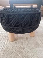 Trendy Macramé Kruk - Zwart, Ophalen, Minder dan 50 cm, Rond, Minder dan 50 cm