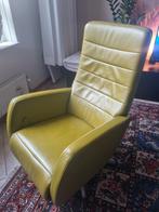 Lime groene design fauteuil relaxstoel verstelbaar leer, Huis en Inrichting, Fauteuils, Ophalen, Gebruikt, Leer, 50 tot 75 cm