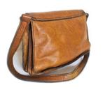 Vintage leren tas dames handtas van echt leer - bruin, Handtas, Bruin, Verzenden