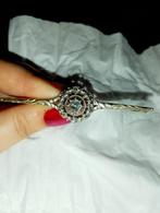 antiek goude broche met rozet geslepen diamanten, Ophalen of Verzenden, Goud