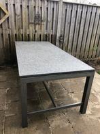 Tuintafel met granieten blad, 220x100cm. Dik 3, Tuin en Terras, Tuintafels, Overige materialen, Gebruikt, Rechthoekig, Ophalen