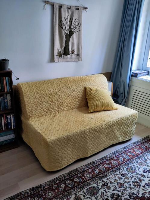 Ikea Lycksele Lövås Slaapbank - Gele Hoes, Huis en Inrichting, Slaapkamer | Slaapbanken, Zo goed als nieuw, 140 cm, 190 cm of minder