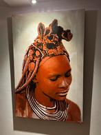 Himba Schilderij Harold Aspers - Prachtig Groot Formaat, Ophalen of Verzenden