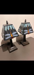 Set van 2 Tiffany tafellampen met libellenmotief, Antiek en Kunst, Ophalen of Verzenden