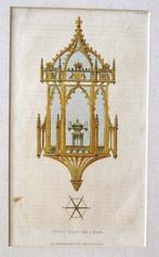 Prent Gothic Lamp for a Hall 1825 R. Ackermann, Ophalen of Verzenden