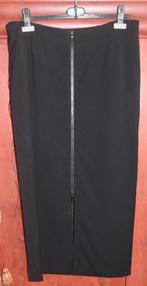 Lange wollen zwarte rok met opvallende rits maat 44 zgan, Zwart, Maat 42/44 (L), Ophalen of Verzenden, Gedragen