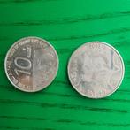 10 gulden hugo de groot 1995 en 10 euro beatrix 2005, Ophalen of Verzenden, Koningin Beatrix, 10 gulden, Zilver