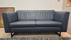 Marine blauwe leren TopForm 2 zits design bank, Huis en Inrichting, 150 tot 200 cm, 75 tot 100 cm, Ophalen of Verzenden, Zo goed als nieuw