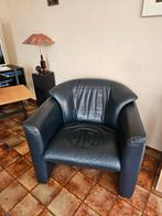 Leolux fauteuils (2). Donkerblauw leer. Zit heerlijk., Ophalen of Verzenden, Zo goed als nieuw, 75 tot 100 cm, Leer