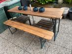 Nette picknicktafel! En banken  Lengte167,Breette47,Hoogte75, Tuin en Terras, Picknicktafels, Ophalen of Verzenden, Zo goed als nieuw