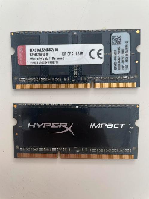16GB (2x8GB) DDR3L Laptop RAM – HyperX Impact 1600MHz-SODIMM, Computers en Software, RAM geheugen, Zo goed als nieuw, Laptop, 16 GB