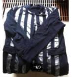 Dames elastisch Carnavals jasje zwart/zilver mt L, Kleding | Dames, Ophalen of Verzenden, Zo goed als nieuw, Maat 38/40 (M), Zwart