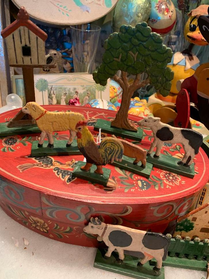 Antiek houten speelgoed spaanendoos, Antiek en Kunst, Antiek | Speelgoed, Ophalen of Verzenden