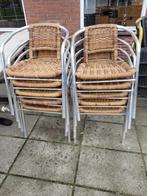 10 terrasstoelen, Tuin en Terras, Ophalen, Gebruikt, Metaal, Stapelbaar