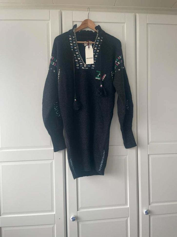 Zadig & Voltaire Defilé  cashmere jurk maat M nieuw, Kleding | Dames, Jurken, Nieuw, Maat 38/40 (M), Grijs, Onder de knie, Ophalen of Verzenden