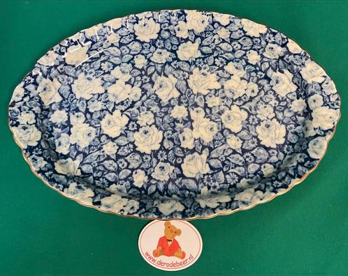 Mosa Maastricht schaal, blauw met witte rozen, Huis en Inrichting, Keuken | Servies, Zo goed als nieuw, Schaal of Schalen, Overige stijlen