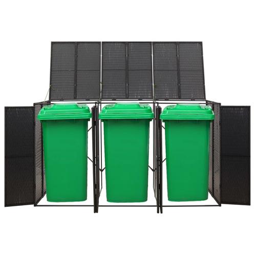 Containerberging driedubbel poly rattan zwart GRATIS BEZORGD, Tuin en Terras, Schuttingen, Nieuw, Kunststof, 1 tot 2 meter, Minder dan 3 meter
