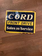 Blikken reclamebord Cord Sales & Service, Ophalen of Verzenden, Gebruikt, Auto's