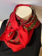 Rood Zijden Sjaaltje - Kerstkleuren rood groen, Ophalen of Verzenden, Zo goed als nieuw