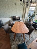 Eiken Eettafel met 4 Stoelen, Ophalen, Gebruikt, Eikenhout, 50 tot 100 cm