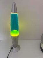 Vintage Lavalampe Blauw/Geel, Huis en Inrichting, Lampen | Vloerlampen, Ophalen, Gebruikt, Glas, Minder dan 100 cm