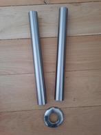 NIEUW 2 buizen en rozet buis mat chroom diameter 32 mm, Doe-het-zelf en Verbouw, Buizen en Afvoer, Overige materialen, Overige typen