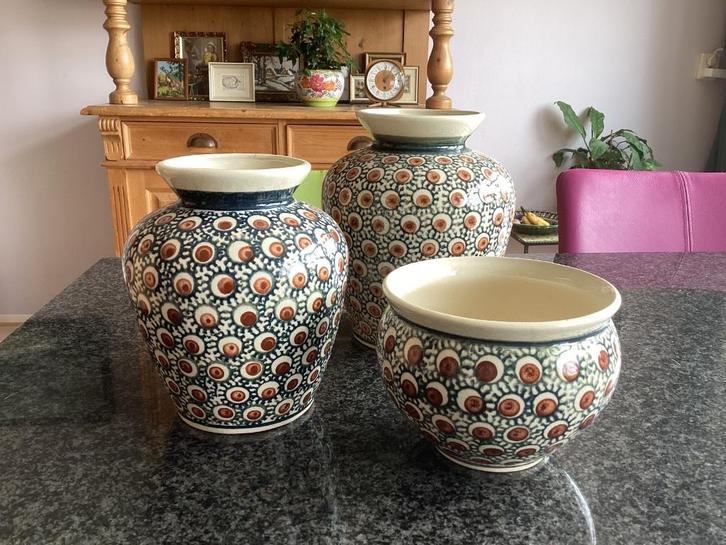 Vaas, bloempot, plantpot, Bunzlau, Boleslawiec, vintage, Antiek en Kunst, Antiek | Vazen, Ophalen
