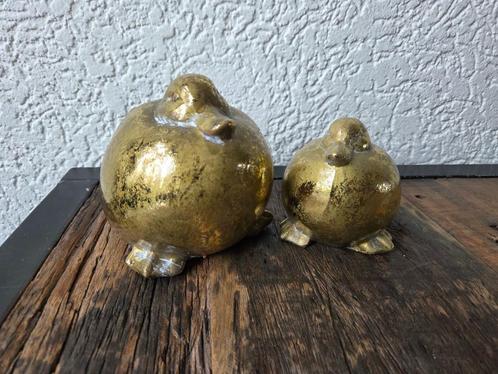 Schattige Keramiek Gouden Eendjes set van 2, Verzamelen, Beelden en Beeldjes, Nieuw, Dier, Ophalen of Verzenden