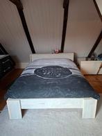 Steigerhouten tweepersoonsbed met matras, Huis en Inrichting, Slaapkamer | Bedden, Ophalen, Steigerhout, Tweepersoons, 140 cm