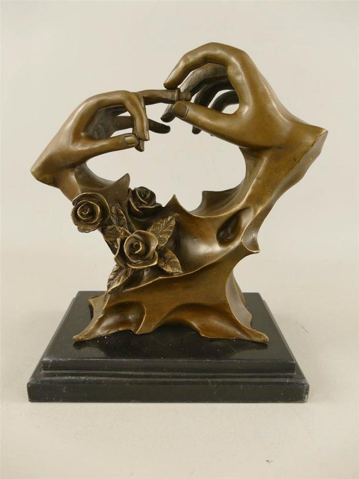 handen van brons , trouwen, Antiek en Kunst, Kunst | Beelden en Houtsnijwerken, Ophalen of Verzenden