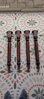 4 houten tafelpoten in koloniale stijl met zwenkwieltjes, Tafelpoot, Minder dan 50 cm, Gebruikt, 50 tot 100 cm