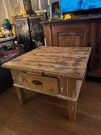 Whitewash massief Grenen tafel  70 x 70 x 50 cm lade hoog, Huis en Inrichting, Tafels | Sidetables, 50 tot 100 cm, Vierkant, Ophalen of Verzenden