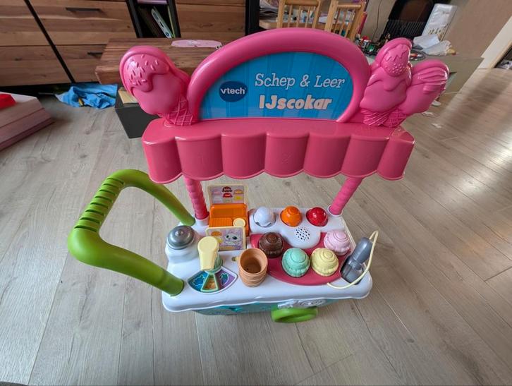 VTech schep en leer ijscokar, Kinderen en Baby's, Speelgoed | Vtech, Zo goed als nieuw, Ophalen