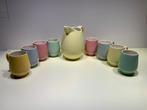 Pastel Kwatta Servies Kan en 8 Bekers, Antiek en Kunst, Antiek | Servies los, Ophalen of Verzenden