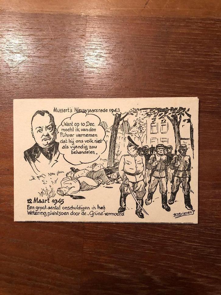 B.J. Brienen jr. Leporello. Vijf tekeningen op briefkaart-, Verzamelen, Militaria | Tweede Wereldoorlog, Boek of Tijdschrift, Nederland