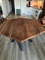 6 kantige Eetkamer tafel  kikarhout, Ophalen, 50 tot 100 cm, Zo goed als nieuw, Vijf personen of meer