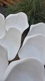 8x witte stoelen., Tuin en Terras, Tuinstoelen, Ophalen, Zo goed als nieuw, Kunststof