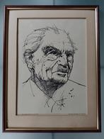 Pentekening van Dr.W.Drees door Teo Gootjes, Ophalen of Verzenden