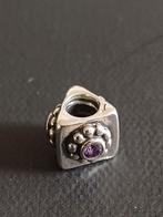 Pandora Bedel Zilver met Paarse Steen, Sieraden, Tassen en Uiterlijk, Bedels, Gebruikt, Verzenden, Pandora, 1 bedel
